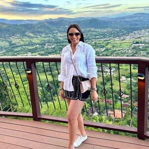 Free People Black Mini Skirt with Silver Details